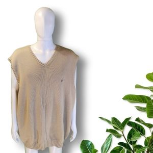 NEW Polo by Ralph Lauren Beige Sweater Vest 3XLT